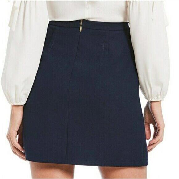 NWT Draper James Margaret Nassau Navy Scallop Hem Mini Skirt- Size 12 - Picture 5 of 9